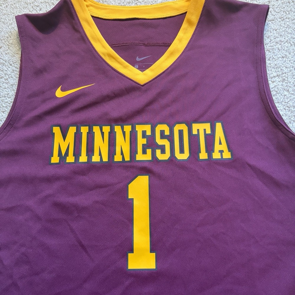 Nike Minnesota Men's Replica Basketball Jersey #1 Size Large Maroon Gophers - Picture 3 of 9
